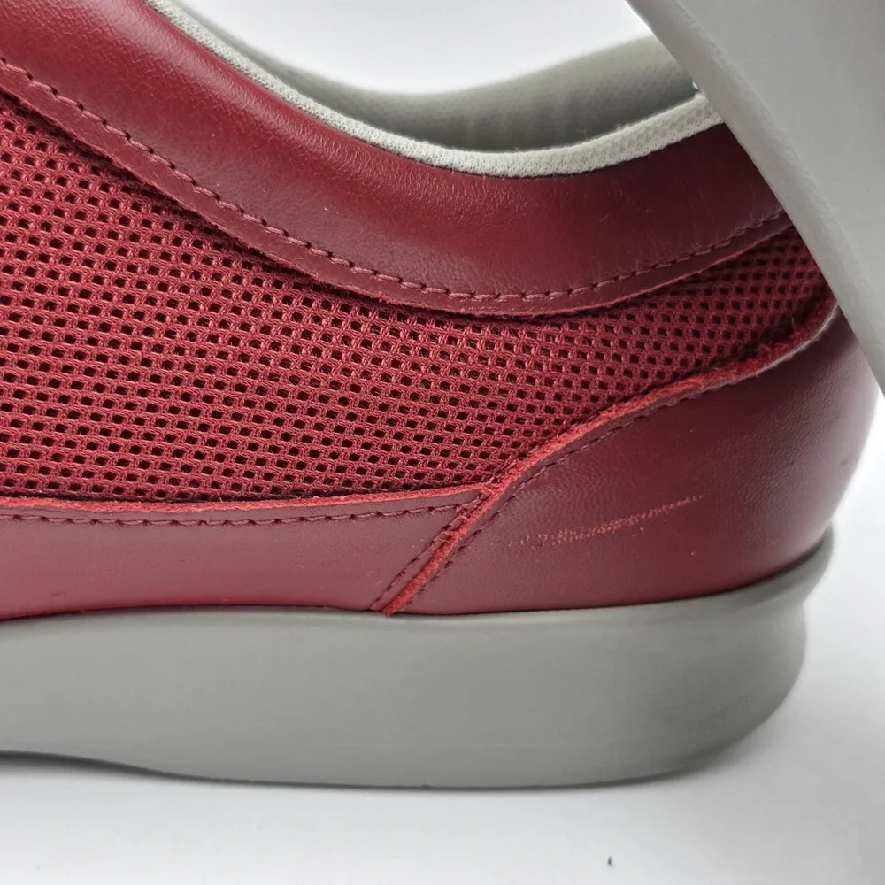 SAS Mesh Walking Shoes Sneakers Womens Size 11 W Red Leather Orthotic SEE PHOTOS